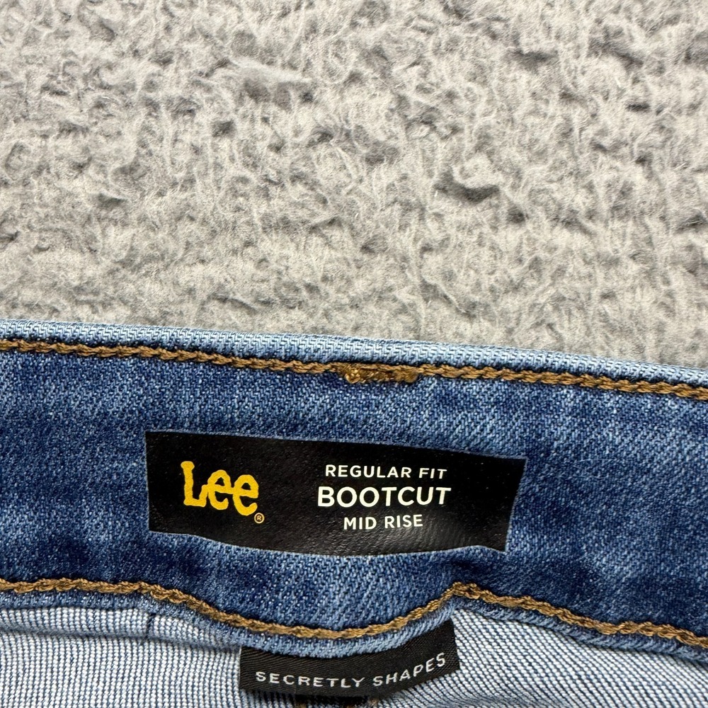 Lee Secretly Shapes Jeans Womens 14 Blue Cotton Denim Bootcut Mid Rise Stretch - Picture 4 of 12